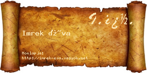 Imrek Éva névjegykártya